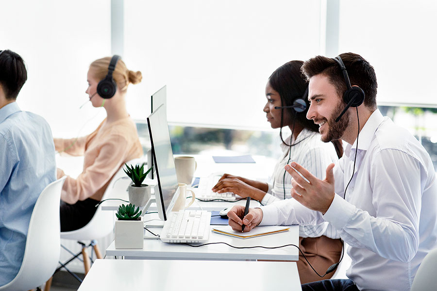Help Desk Centre Staff Working
